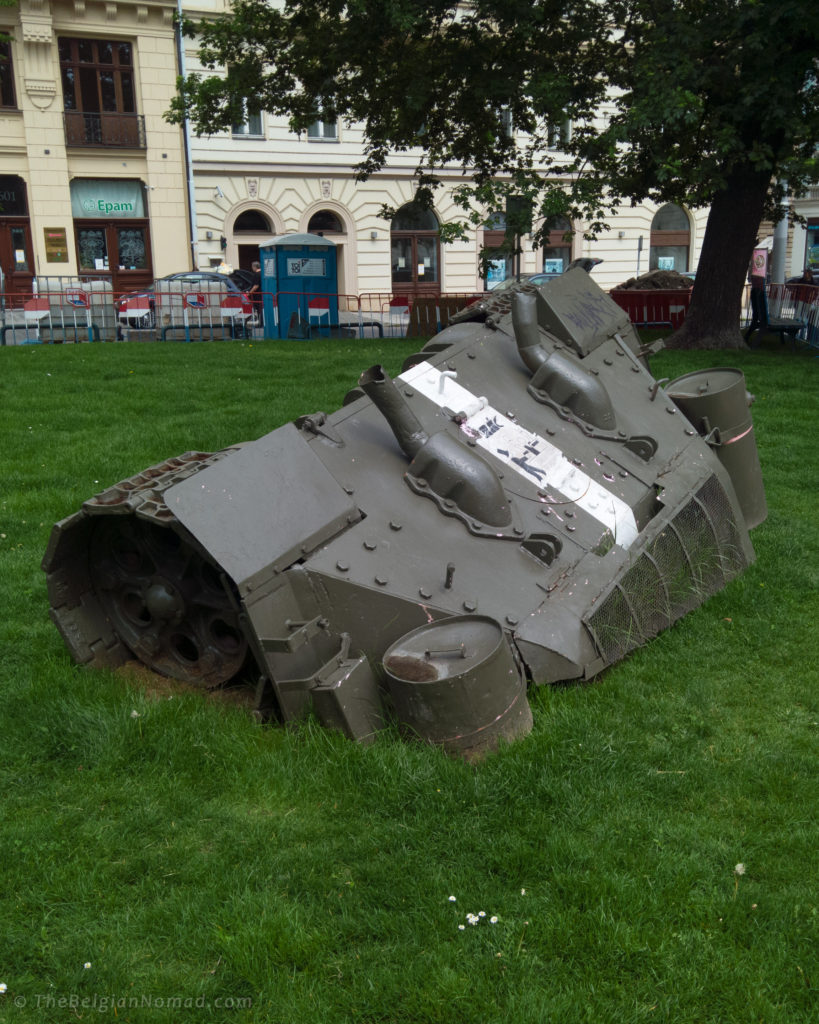 Czech artist David Černý's pink tank aims to provoke debate on democracy in  Stockholm